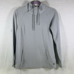 Kuhl Sweatshirt Womens Small Gray Mock Neck Pullover Hiking Outdoor Drawstring